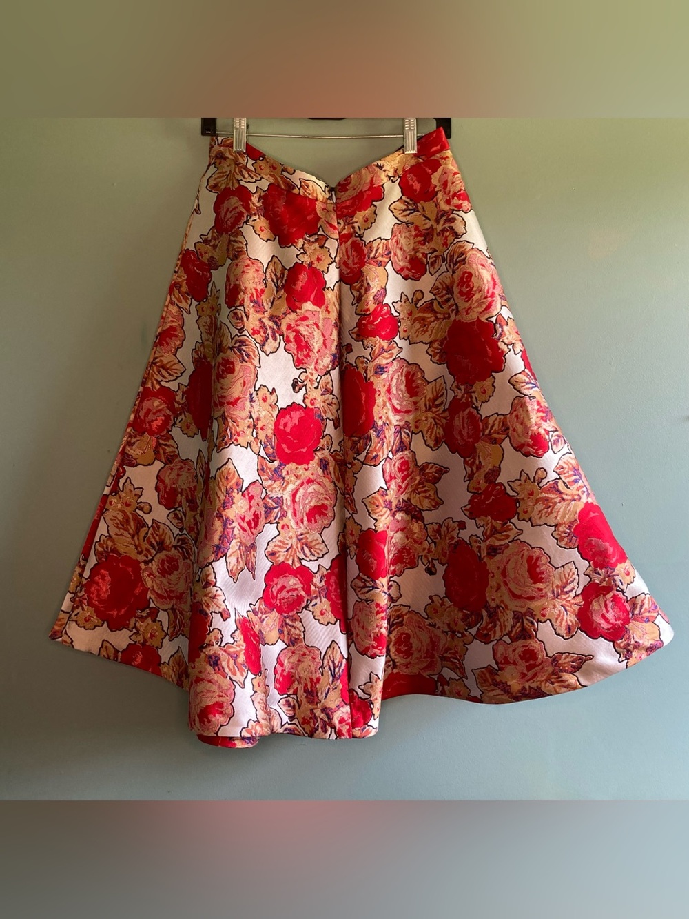 Anthropologie Rachel Antonoff Floral Rose Jacquard A-Line Skirt Size 8 - Picture 9 of 10